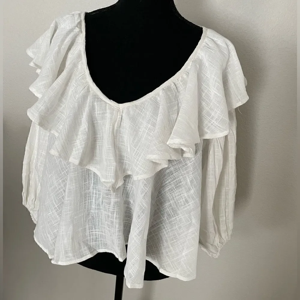 NWT Free People Zuri Ruffle Blouse